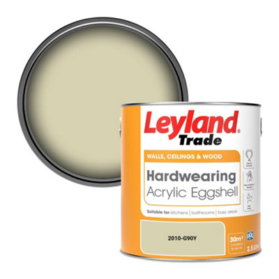 Leyland Trade Hardwearing Acrylic Eggshell Emulsion Paint (2010-G90Y) 2.5L from B&Q