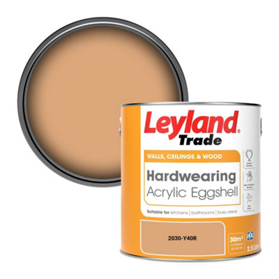 Leyland Trade Hardwearing Acrylic Eggshell Emulsion Paint (2030-Y40R) 2.5L from B&Q