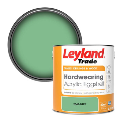 Leyland Trade Hardwearing Acrylic Eggshell Emulsion Paint (2040-G10Y) 2.5L from B&Q