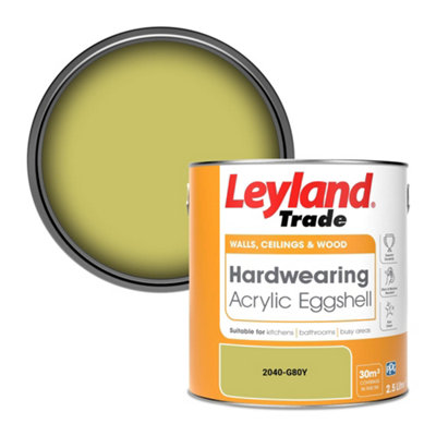 Leyland Trade Hardwearing Acrylic Eggshell Emulsion Paint (2040-G80Y) 2.5L from B&Q