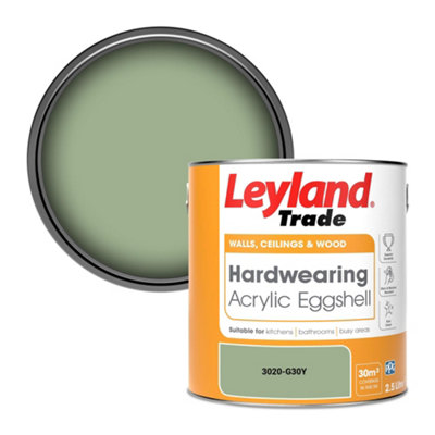 Leyland Trade Hardwearing Acrylic Eggshell Emulsion Paint (3020-G30Y) 2.5L from B&Q
