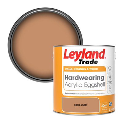 Leyland Trade Hardwearing Acrylic Eggshell Emulsion Paint (3030-Y50R) 2.5L from B&Q