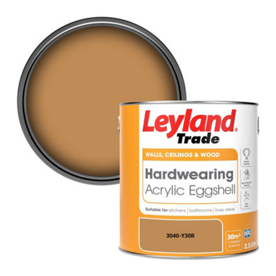 Leyland Trade Hardwearing Acrylic Eggshell Emulsion Paint (3040-Y30R) 2.5L from B&Q