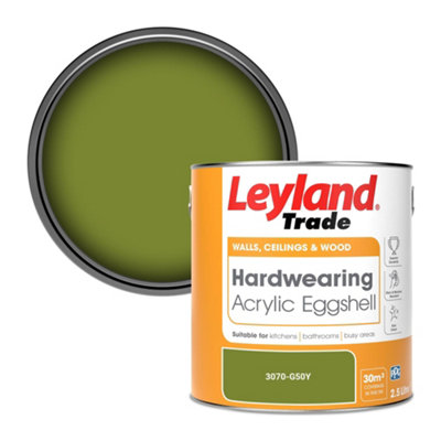 Leyland Trade Hardwearing Acrylic Eggshell Emulsion Paint (3070-G50Y) 2.5L from B&Q