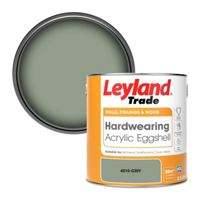 Leyland Trade Hardwearing Acrylic Eggshell Emulsion Paint (4010-G30Y) 2.5L from B&Q