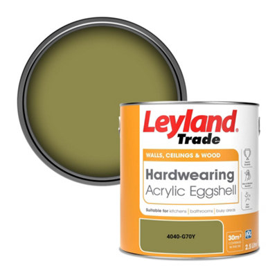 Leyland Trade Hardwearing Acrylic Eggshell Emulsion Paint (4040-G70Y) 2.5L from B&Q
