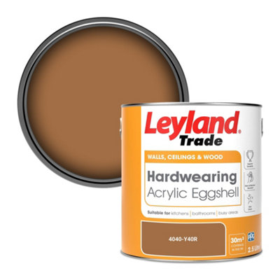 Leyland Trade Hardwearing Acrylic Eggshell Emulsion Paint (4040-Y40R) 2.5L from B&Q