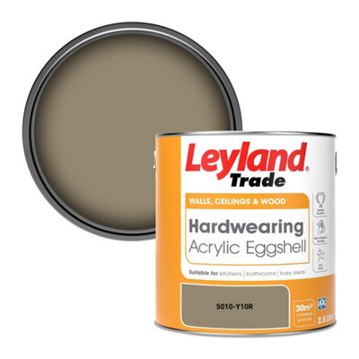Leyland Trade Hardwearing Acrylic Eggshell Emulsion Paint (5010-Y10R) 2.5L from B&Q