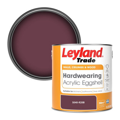 Leyland Trade Hardwearing Acrylic Eggshell Emulsion Paint (5040-R20B) 2.5L from B&Q