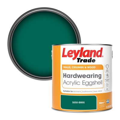 Leyland Trade Hardwearing Acrylic Eggshell Emulsion Paint (5050-B80G) 2.5L from B&Q
