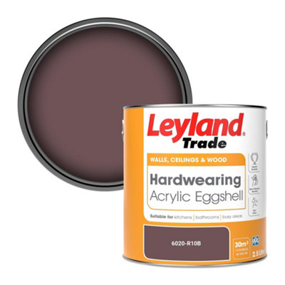 Leyland Trade Hardwearing Acrylic Eggshell Emulsion Paint (6020-R10B) 2.5L from B&Q