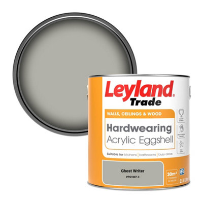 Leyland Trade Hardwearing Acrylic Eggshell Emulsion Paint Ghost Writer (Ppg1007-3) 2.5L from B&Q