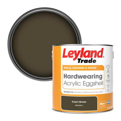 Leyland Trade Hardwearing Acrylic Eggshell Emulsion Paint Friar's Brown (Ppg1024-7) 2.5L from B&Q