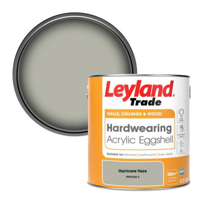 Leyland Trade Hardwearing Acrylic Eggshell Emulsion Paint Hurricane Haze (Ppg1032-2) 2.5L from B&Q