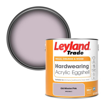 Leyland Trade Hardwearing Acrylic Eggshell Emulsion Paint Old Mission Pink (Ppg1046-3) 2.5L from B&Q