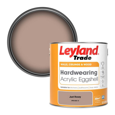 Leyland Trade Hardwearing Acrylic Eggshell Emulsion Paint Just Rosey (Ppg1061-4) 2.5L from B&Q