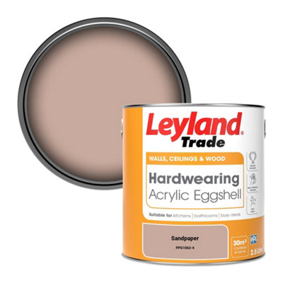 Leyland Trade Hardwearing Acrylic Eggshell Emulsion Paint Sandpaper (Ppg1062-4) 2.5L from B&Q