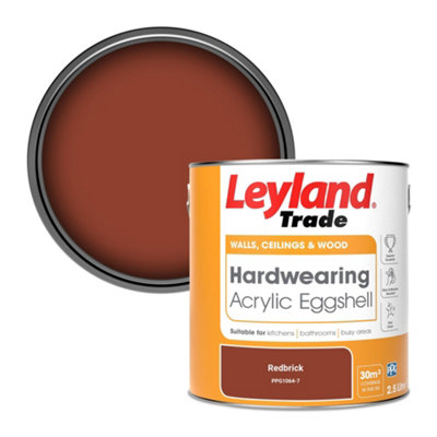 B&Q -  Hardwearing Acrylic Eggshell Emulsion Paint Redbrick (Ppg1064-7) 2.5L