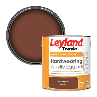 Leyland Trade Hardwearing Acrylic Eggshell Emulsion Paint Baked Bean (Ppg1066-7) 2.5L from B&Q