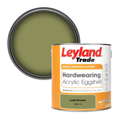 Leyland Trade Hardwearing Acrylic Eggshell Emulsion Paint Leafy Romaine (Ppg11-14) 2.5L from B&Q