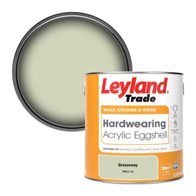 Leyland Trade Hardwearing Acrylic Eggshell Emulsion Paint Breezeway (Ppg11-21) 2.5L from B&Q