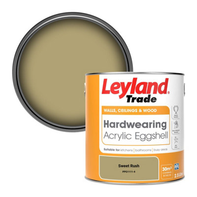 Leyland Trade Hardwearing Acrylic Eggshell Emulsion Paint Sweet Rush (Ppg1111-4) 2.5L from B&Q