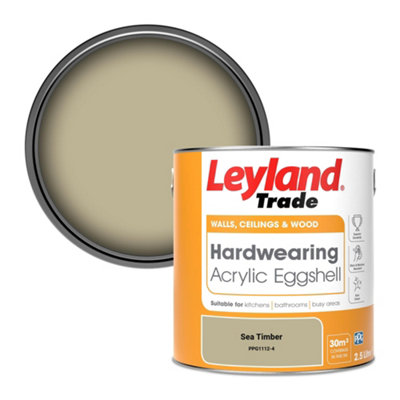 Leyland Trade Hardwearing Acrylic Eggshell Emulsion Paint Sea Timber (Ppg1112-4) 2.5L from B&Q