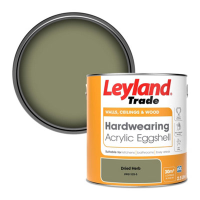 Leyland Trade Hardwearing Acrylic Eggshell Emulsion Paint Dried Herb (Ppg1125-5) 2.5L from B&Q