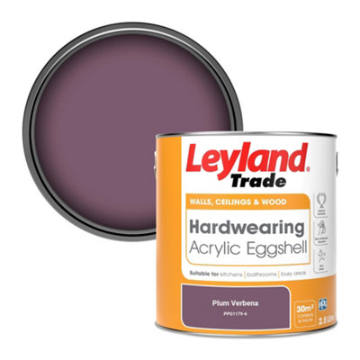 Leyland Trade Hardwearing Acrylic Eggshell Emulsion Paint Plum Verbena (Ppg1179-6) 2.5L from B&Q
