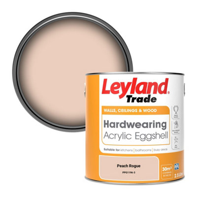 Leyland Trade Hardwearing Acrylic Eggshell Emulsion Paint Peach Rogue (Ppg1196-3) 2.5L from B&Q