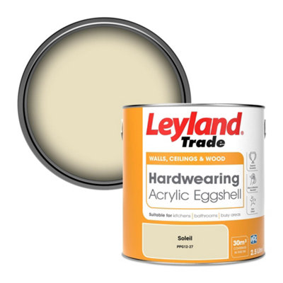 Leyland Trade Hardwearing Acrylic Eggshell Emulsion Paint Soleil (Ppg12-27) 2.5L from B&Q