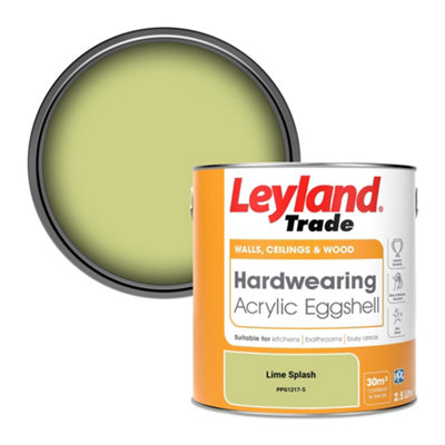 Leyland Trade Hardwearing Acrylic Eggshell Emulsion Paint Lime Splash (Ppg1217-5) 2.5L from B&Q