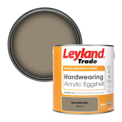 Leyland Trade Hardwearing Acrylic Eggshell Emulsion Paint Chocolate Dust (Ppg14-13) 2.5L from B&Q