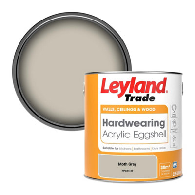 Leyland Trade Hardwearing Acrylic Eggshell Emulsion Paint Moth Gray (Ppg14-29) 2.5L from B&Q