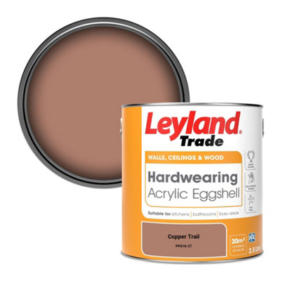 Leyland Trade Hardwearing Acrylic Eggshell Emulsion Paint Copper Trail (Ppg16-27) 2.5L from B&Q