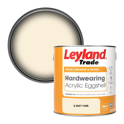 Leyland Trade Hardwearing Acrylic Eggshell Emulsion Paint (S 0507-Y40R) 2.5L from B&Q