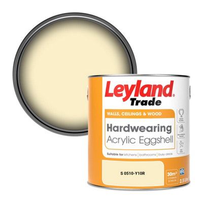 Leyland Trade Hardwearing Acrylic Eggshell Emulsion Paint (S 0510-Y10R) 2.5L from B&Q