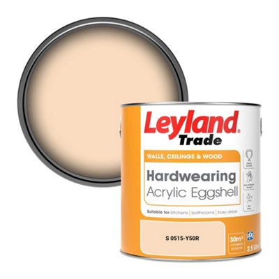 Leyland Trade Hardwearing Acrylic Eggshell Emulsion Paint (S 0515-Y50R) 2.5L from B&Q