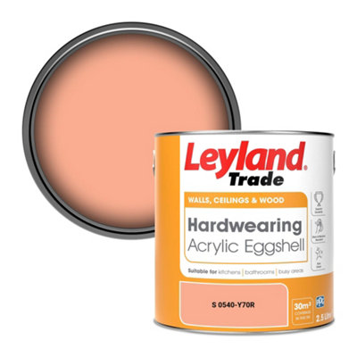 Leyland Trade Hardwearing Acrylic Eggshell Emulsion Paint (S 0540-Y70R) 2.5L from B&Q