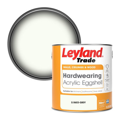 Leyland Trade Hardwearing Acrylic Eggshell Emulsion Paint (S 0603-G80Y) 2.5L from B&Q