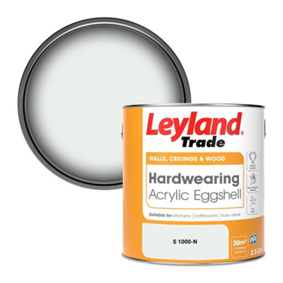 Leyland Trade Hardwearing Acrylic Eggshell Emulsion Paint (S 1000-N) 2.5L from B&Q