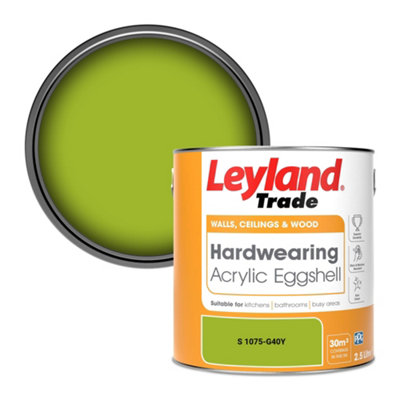 Leyland Trade Hardwearing Acrylic Eggshell Emulsion Paint (S 1075-G40Y) 2.5L from B&Q