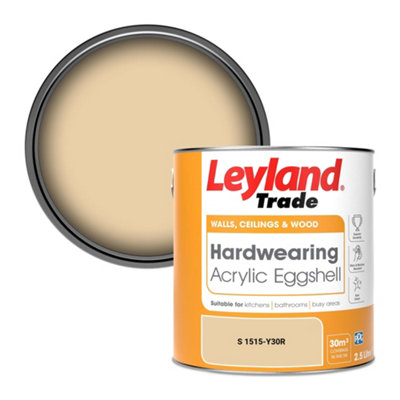Leyland Trade Hardwearing Acrylic Eggshell Emulsion Paint (S 1515-Y30R) 2.5L from B&Q