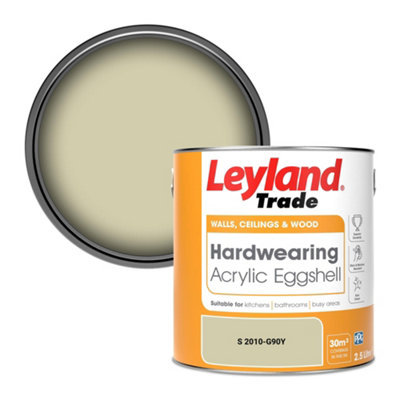 Leyland Trade Hardwearing Acrylic Eggshell Emulsion Paint (S 2010-G90Y) 2.5L from B&Q