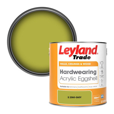 Leyland Trade Hardwearing Acrylic Eggshell Emulsion Paint (S 2060-G60Y) 2.5L from B&Q