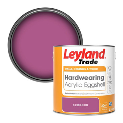 Leyland Trade Hardwearing Acrylic Eggshell Emulsion Paint (S 2060-R30B) 2.5L from B&Q