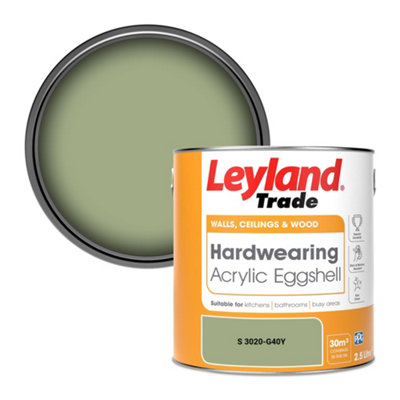 Leyland Trade Hardwearing Acrylic Eggshell Emulsion Paint (S 3020-G40Y) 2.5L from B&Q
