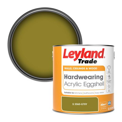 Leyland Trade Hardwearing Acrylic Eggshell Emulsion Paint (S 3560-G70Y) 2.5L from B&Q