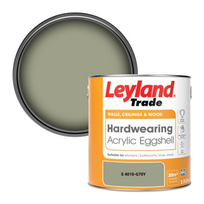 Leyland Trade Hardwearing Acrylic Eggshell Emulsion Paint (S 4010-G70Y) 2.5L from B&Q