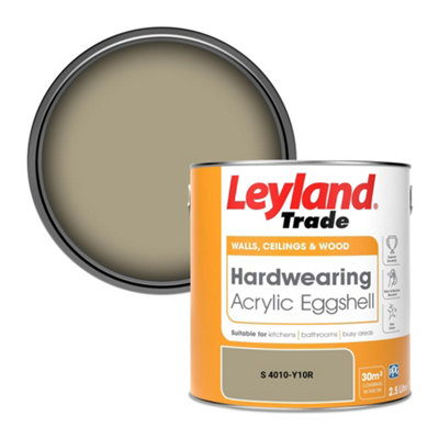 Leyland Trade Hardwearing Acrylic Eggshell Emulsion Paint (S 4010-Y10R) 2.5L from B&Q